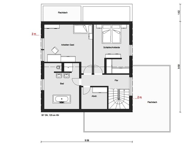Fertighaus E 15-158.3 - Modernes Satteldachhaus von SchwörerHaus Schlüsselfertig ab 424816€, Satteldach-Klassiker Grundriss 2