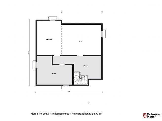 Fertighaus E 15-201.1 - Plusenergiehaus von SchwörerHaus Schlüsselfertig ab 566696€, Satteldach-Klassiker Grundriss 3