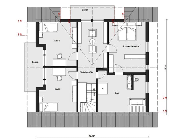 Fertighaus E 15-205.1 - Haus mit Wintergarten von SchwörerHaus Schlüsselfertig ab 576747€, Satteldach-Klassiker Grundriss 2