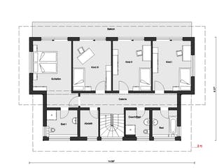 Fertighaus E 15-217.1 - Fertighaus mit 200 qm von SchwörerHaus Schlüsselfertig ab 630242€, Pultdachhaus Grundriss 2