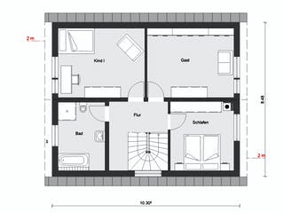 Fertighaus E 15-143.26 - Holz Fertighaus von SchwörerHaus Schlüsselfertig ab 353176€, Satteldach-Klassiker Grundriss 2