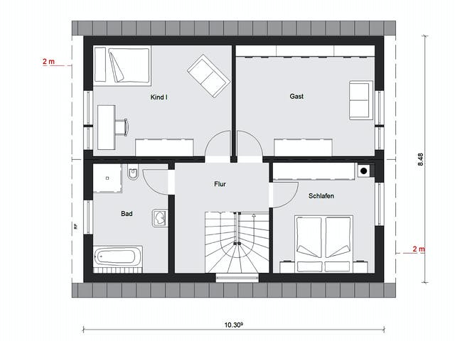 Fertighaus E 15-143.26 - Holz Fertighaus von SchwörerHaus Schlüsselfertig ab 353176€, Satteldach-Klassiker Grundriss 2