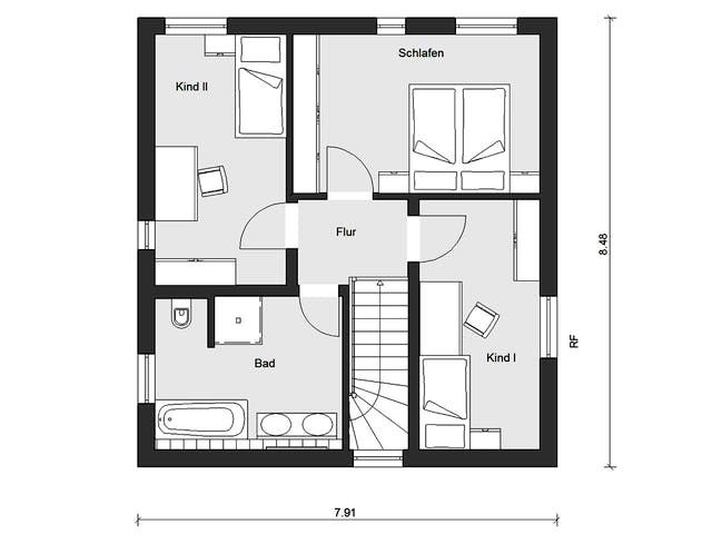 Fertighaus E 20-108.4 - Stadtvilla von SchwörerHaus Schlüsselfertig ab 307761€, Stadtvilla Grundriss 2