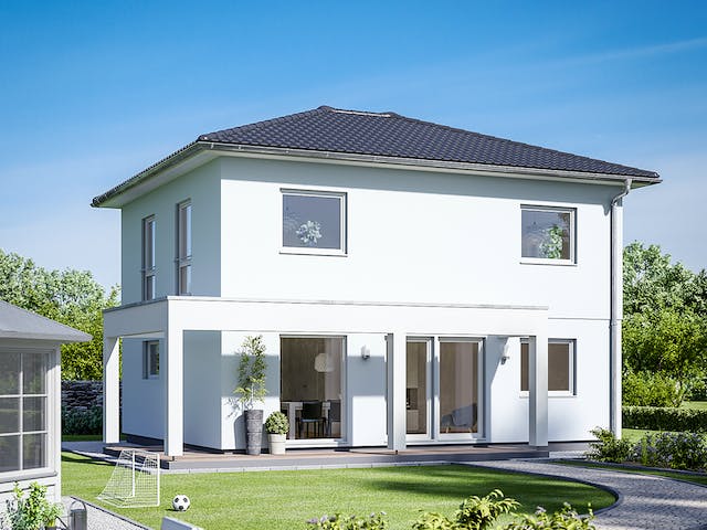 Fertighaus E 20-120.4 - Stadtvilla von SchwörerHaus Schlüsselfertig ab 317025€, Stadtvilla Außenansicht 1