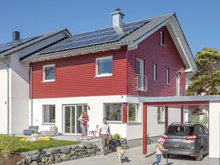 Fertighaus E 20-135.4 - Doppelhaus als Effizienzhaus 40 Plus von SchwörerHaus Schlüsselfertig ab 471258€, Außenansicht 1