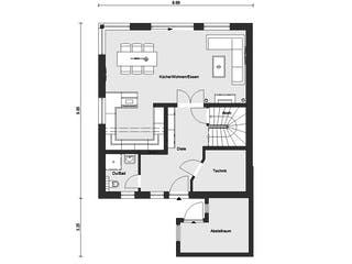 Fertighaus E 20-135.4 - Doppelhaus als Effizienzhaus 40 Plus von SchwörerHaus Schlüsselfertig ab 471258€, Grundriss 1