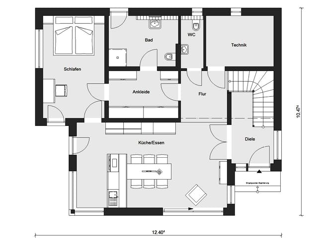 Fertighaus E 20-189.3 - Kubushaus von SchwörerHaus Schlüsselfertig ab 809369€, Cubushaus Grundriss 1
