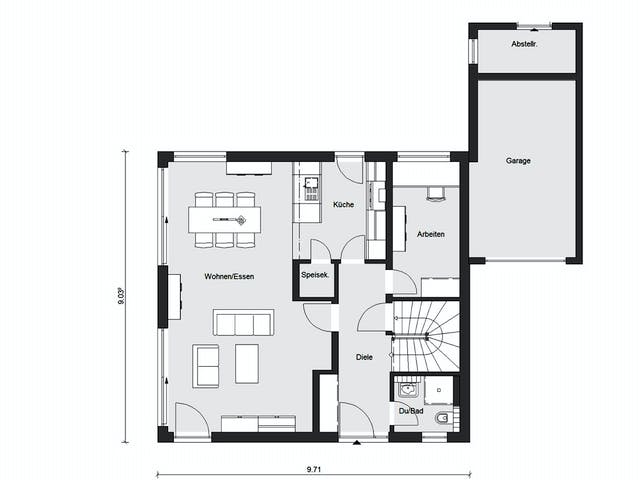 Fertighaus E 20-144.8 - Skandinavisches Holzhaus als Fertighaus von SchwörerHaus Schlüsselfertig ab 437751€, Grundriss 1
