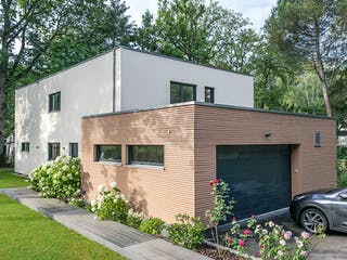Fertighaus E 20-220.1 - Moderne Villa mit Flachdach von SchwörerHaus Schlüsselfertig ab 608464€, Cubushaus Außenansicht 3