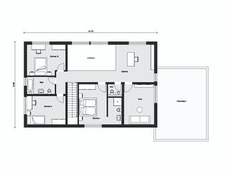 Fertighaus E 20-220.1 - Moderne Villa mit Flachdach von SchwörerHaus Schlüsselfertig ab 608464€, Cubushaus Grundriss 2