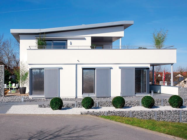 Fertighaus M 20-272.1 - Fertighaus rollstuhlgerecht von SchwörerHaus Schlüsselfertig ab 796469€, Pultdachhaus Außenansicht 2
