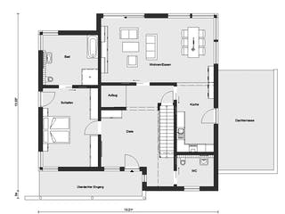 Fertighaus M 20-272.1 - Fertighaus rollstuhlgerecht von SchwörerHaus Schlüsselfertig ab 796469€, Pultdachhaus Grundriss 1