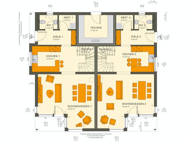 Fertighaus SOLUTION 242 V7 von Living Fertighaus Ausbauhaus ab 598494€, Cubushaus Grundriss 1
