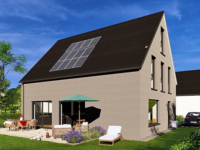 Massivhaus HAUSKONZEPT Klassik von Splietker Bau, Satteldach-Klassiker Außenansicht 8