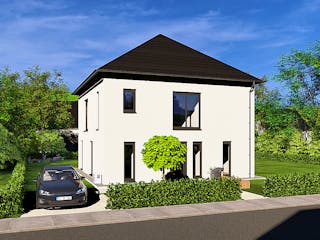 Massivhaus HAUSKONZEPT Villa von Splietker Bau, Stadtvilla Außenansicht 4