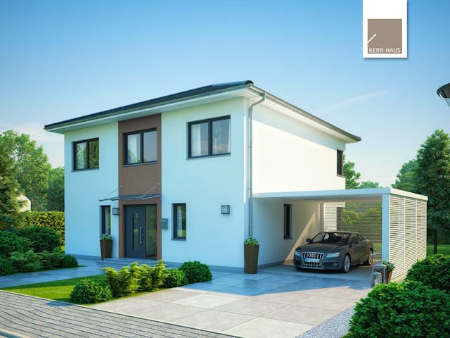Massivhaus Stadtvilla Centro von Kern-Haus Schlüsselfertig ab 437900€, Stadtvilla Außenansicht 1 Massivhaus Stadtvilla Centro von Kern-Haus Schlüsselfertig ab 437900€, Stadtvilla Außenansicht 1