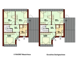 Massivhaus Stella E106 von FAVORIT Massivhaus, Satteldach-Klassiker Grundriss 2