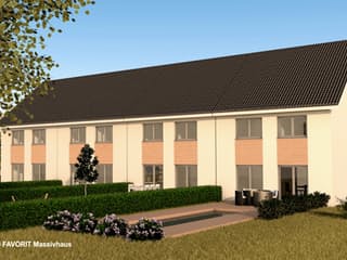 Massivhaus Stella E113/M115 von FAVORIT Massivhaus, Satteldach-Klassiker Außenansicht 2