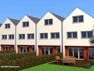 Massivhaus Stella E145/M150 von FAVORIT Massivhaus, Satteldach-Klassiker Außenansicht 2