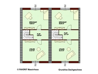 Massivhaus Stella E145/M150 von FAVORIT Massivhaus, Satteldach-Klassiker Grundriss 3