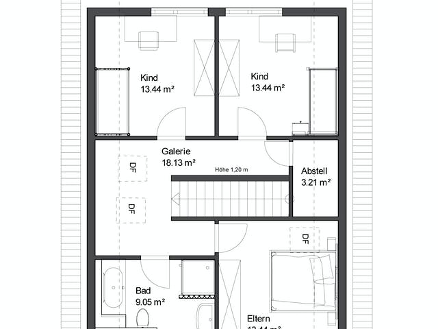 Blockhaus Stuttgart von Rems-Murr-Holzhaus Schlüsselfertig ab 433000€, Satteldach-Klassiker Grundriss 2