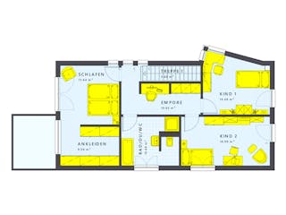 Fertighaus SUNSHINE 156 V3 von Living Fertighaus Schlüsselfertig ab 452114€, Cubushaus Innenansicht 2