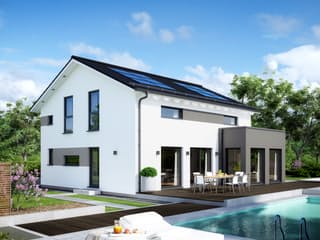 Fertighaus SUNSHINE 165 V4 von Living Fertighaus Schlüsselfertig ab 359488€, Satteldach-Klassiker Außenansicht 3