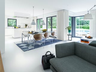 Fertighaus SUNSHINE 143 V3 von Living Fertighaus Schlüsselfertig ab 325265€, Satteldach-Klassiker Innenansicht 1