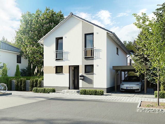 Massivhaus Aura 125 von Town & Country Haus Deutschland Schlüsselfertig ab 232050€, Satteldach-Klassiker Außenansicht 1