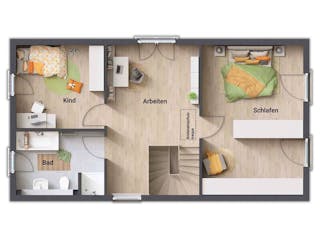 Massivhaus Aura 125 von Town & Country Haus Deutschland Schlüsselfertig ab 232050€, Satteldach-Klassiker Grundriss 3