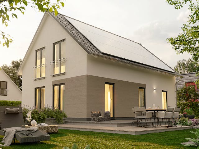 Massivhaus Bodensee 129 von Town & Country Haus Deutschland Schlüsselfertig ab 245590€, Satteldach-Klassiker Außenansicht 1