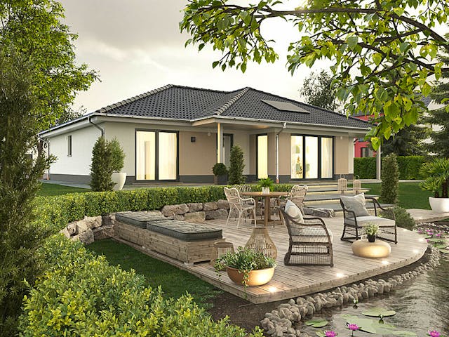 Massivhaus Bungalow 128 von Town & Country Haus Deutschland Schlüsselfertig ab 263850€, Bungalow Außenansicht 1 Massivhaus Bungalow 128 von Town & Country Haus Deutschland Schlüsselfertig ab 263850€, Bungalow Außenansicht 1