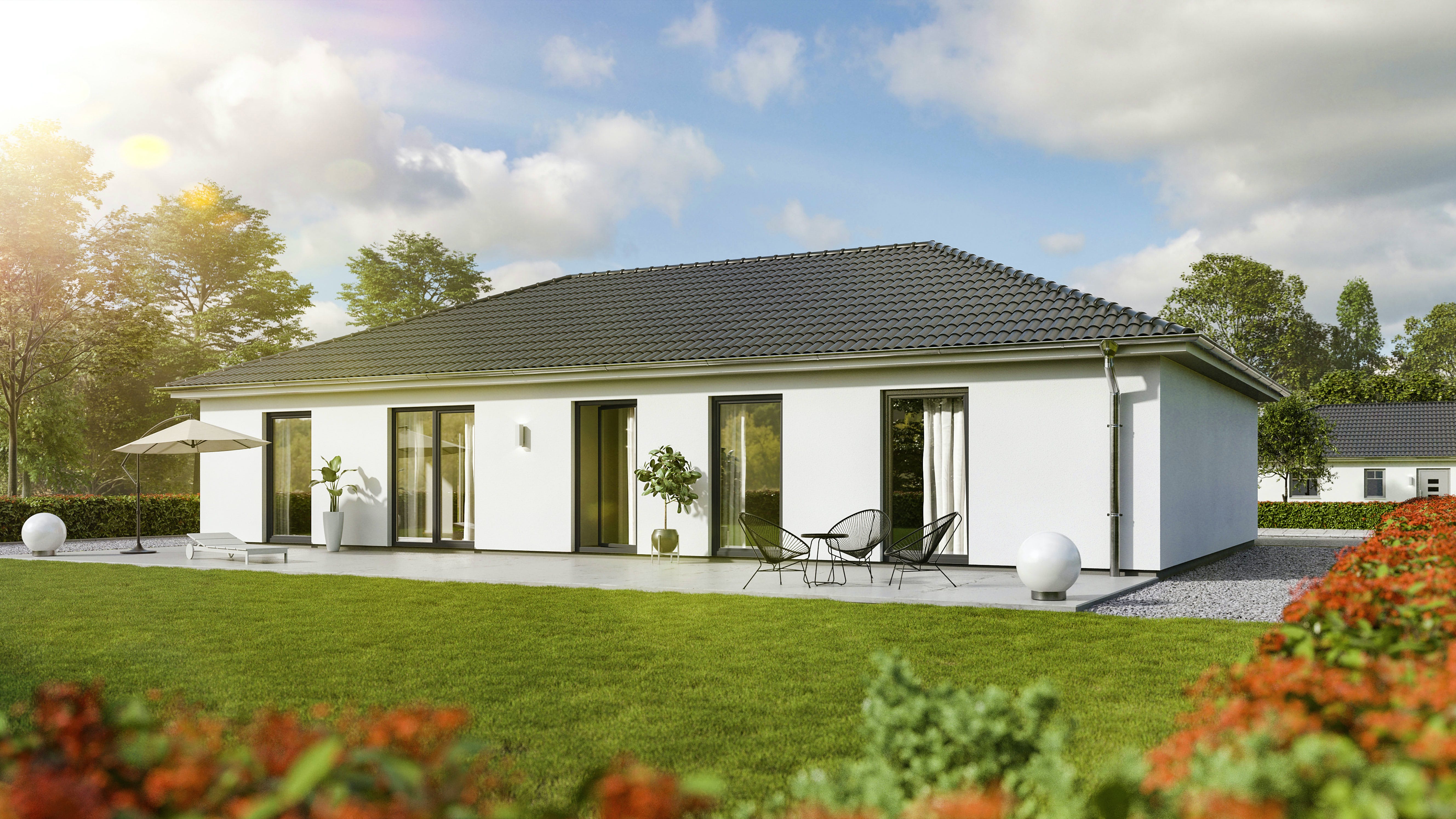 Massivhaus Bungalow 131 von Town & Country Haus Deutschland Schlüsselfertig ab 239550€, Bungalow Außenansicht 1