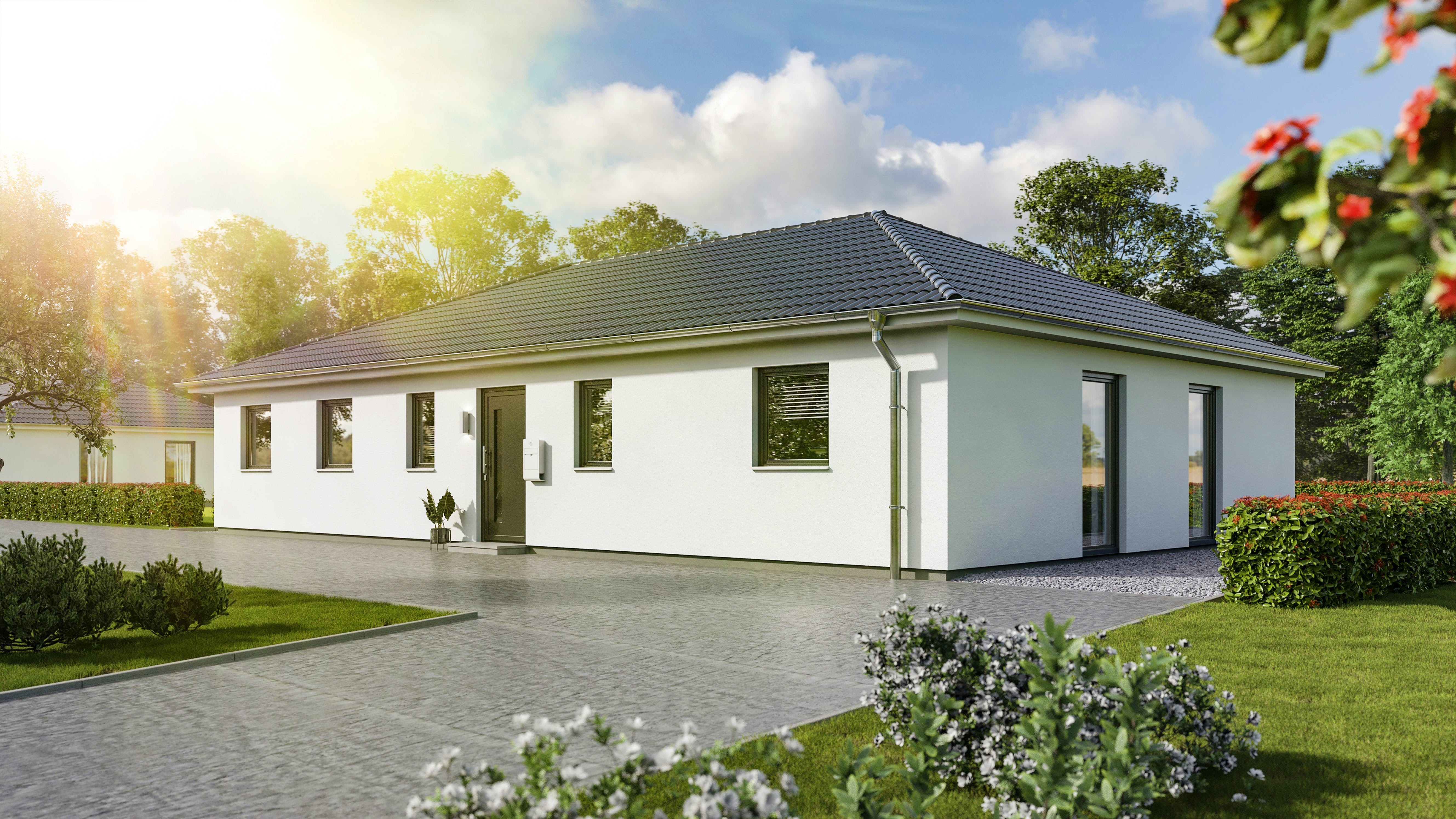 Massivhaus Bungalow 131 von Town & Country Haus Deutschland Schlüsselfertig ab 239550€, Bungalow Außenansicht 2