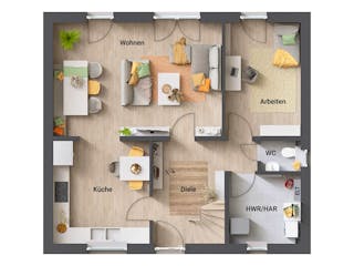 Massivhaus Edition Clever 138+ von Town & Country Haus Deutschland Schlüsselfertig ab 273750€, Grundriss 2