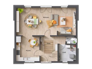 Massivhaus Flair 130 von Town & Country Haus Deutschland Schlüsselfertig ab 239250€, Satteldach-Klassiker Grundriss 1