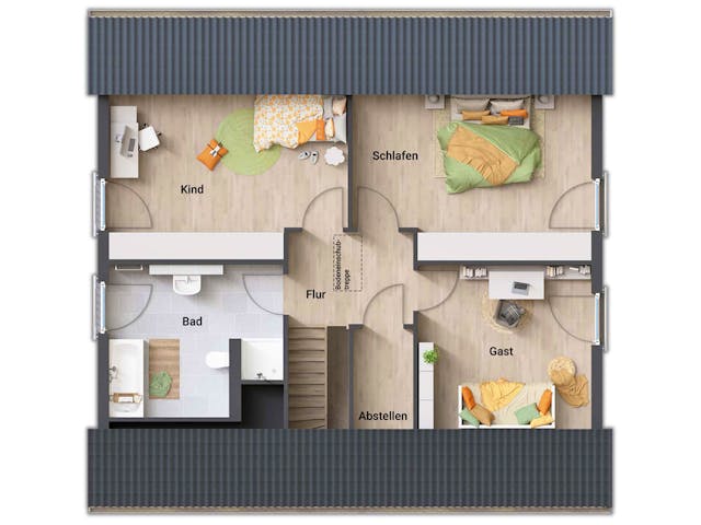 Massivhaus Mitwachshaus Flair 148 von Town & Country Haus Deutschland Schlüsselfertig ab 240750€, Grundriss 5