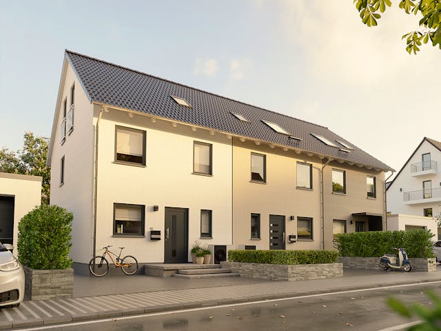 Massivhaus Reihenhaus Mainz 128 von Town & Country Haus Deutschland Schlüsselfertig ab 241900€, Außenansicht 2