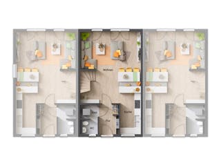 Massivhaus Reihenhaus Mainz 128 von Town & Country Haus Deutschland Schlüsselfertig ab 239150€, Grundriss 1