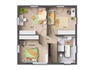 Massivhaus Stadthaus Flair 124 ZD von Town & Country Haus Deutschland Schlüsselfertig ab 236950€, Stadtvilla Grundriss 2