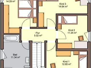 Fertighaus Terrano von Büdenbender Hausbau, Stadtvilla Grundriss 2