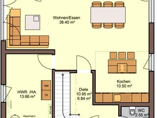 Fertighaus Terrano von Büdenbender Hausbau, Stadtvilla Grundriss 1