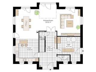 Massivhaus Friesen 188 von BauService Timm, Satteldach-Klassiker Grundriss 1