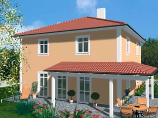 Massivhaus Toscana von Wagener Systemhausbau Schlüsselfertig ab 283000€, Stadtvilla Außenansicht 1
