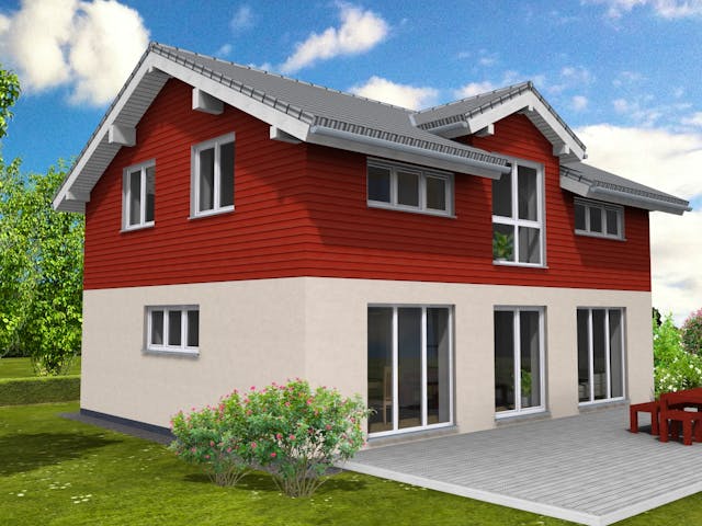 Fertighaus Trendline 142 von Suckfüll Energiesparhaus Schlüsselfertig ab 409894€, Satteldach-Klassiker Außenansicht 1 Fertighaus Trendline 142 von Suckfüll Energiesparhaus Schlüsselfertig ab 409894€, Satteldach-Klassiker Außenansicht 1
