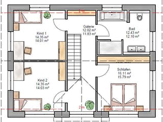 Fertighaus Trendline 142 von Suckfüll Energiesparhaus Schlüsselfertig ab 409894€, Satteldach-Klassiker Grundriss 2