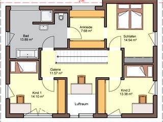 Fertighaus Trento - Var. 153 von Büdenbender Hausbau, Pultdachhaus Grundriss 1