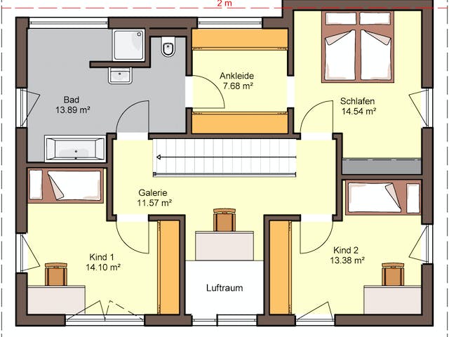 Fertighaus Trento - Var. 153 von Büdenbender Hausbau, Pultdachhaus Grundriss 1