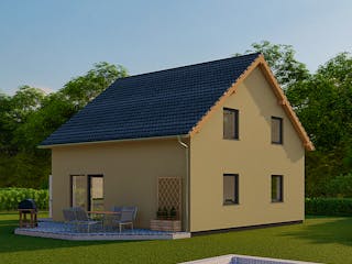 Fertighaus Nova 75 von Ü-Haus, Satteldach-Klassiker Außenansicht 1