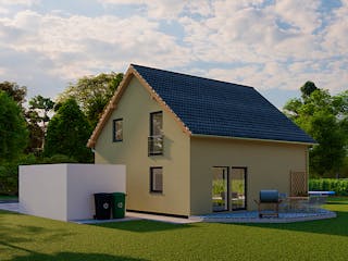 Fertighaus Nova 75 von Ü-Haus, Satteldach-Klassiker Außenansicht 3